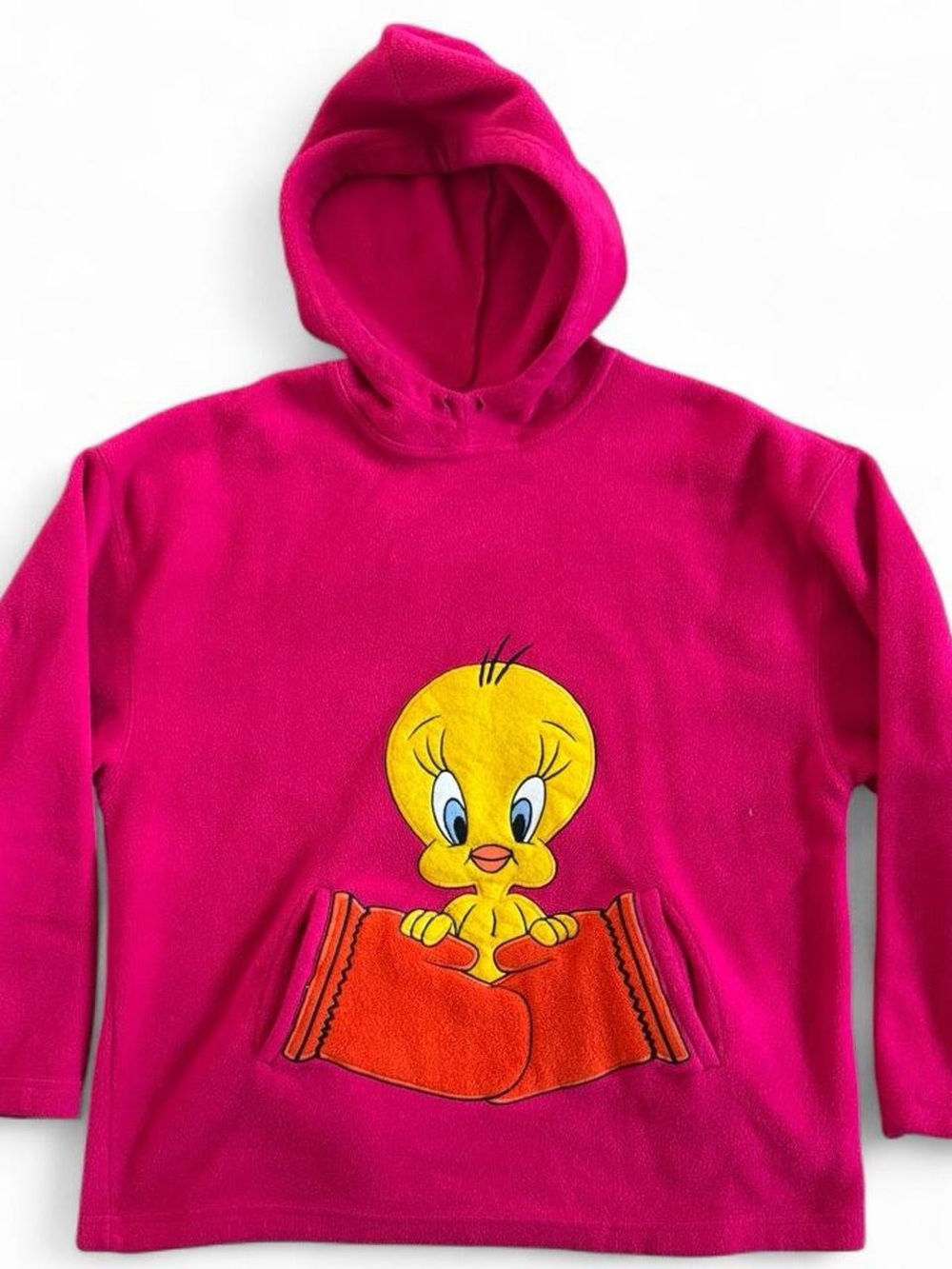 1997 Tweety Bird Looney Tunes Pink Polyester Hoodie